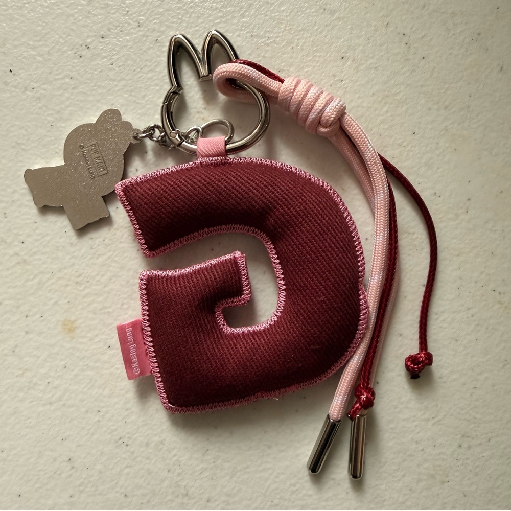 Popmart Labubu Plush 'G' Keychain Charm - Picture 3 of 8